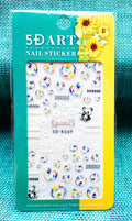 5D Art Embossed Nail Sticker Plaid Nail Sticker Three-dimensional Bow Nail Sticker Summer Nail Sticker