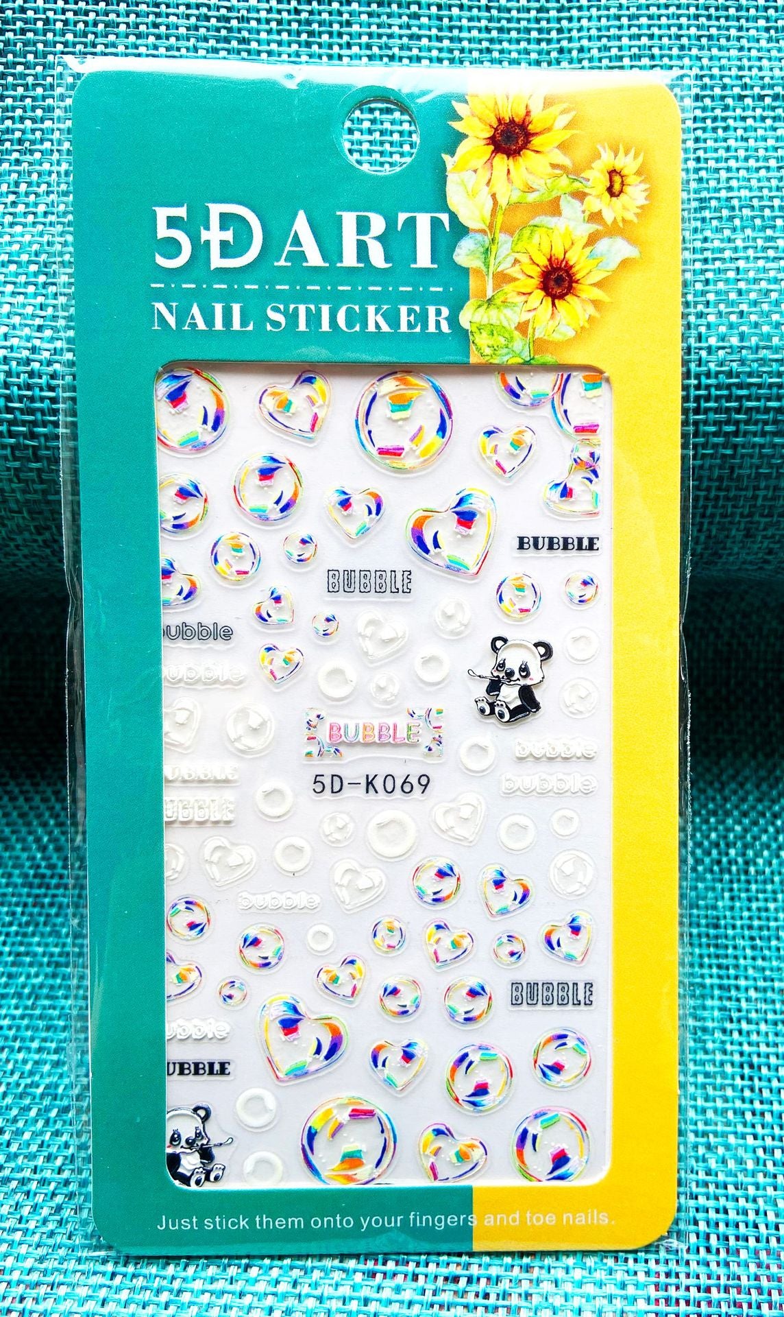 5D Art Embossed Nail Sticker Plaid Nail Sticker Three-dimensional Bow Nail Sticker Summer Nail Sticker