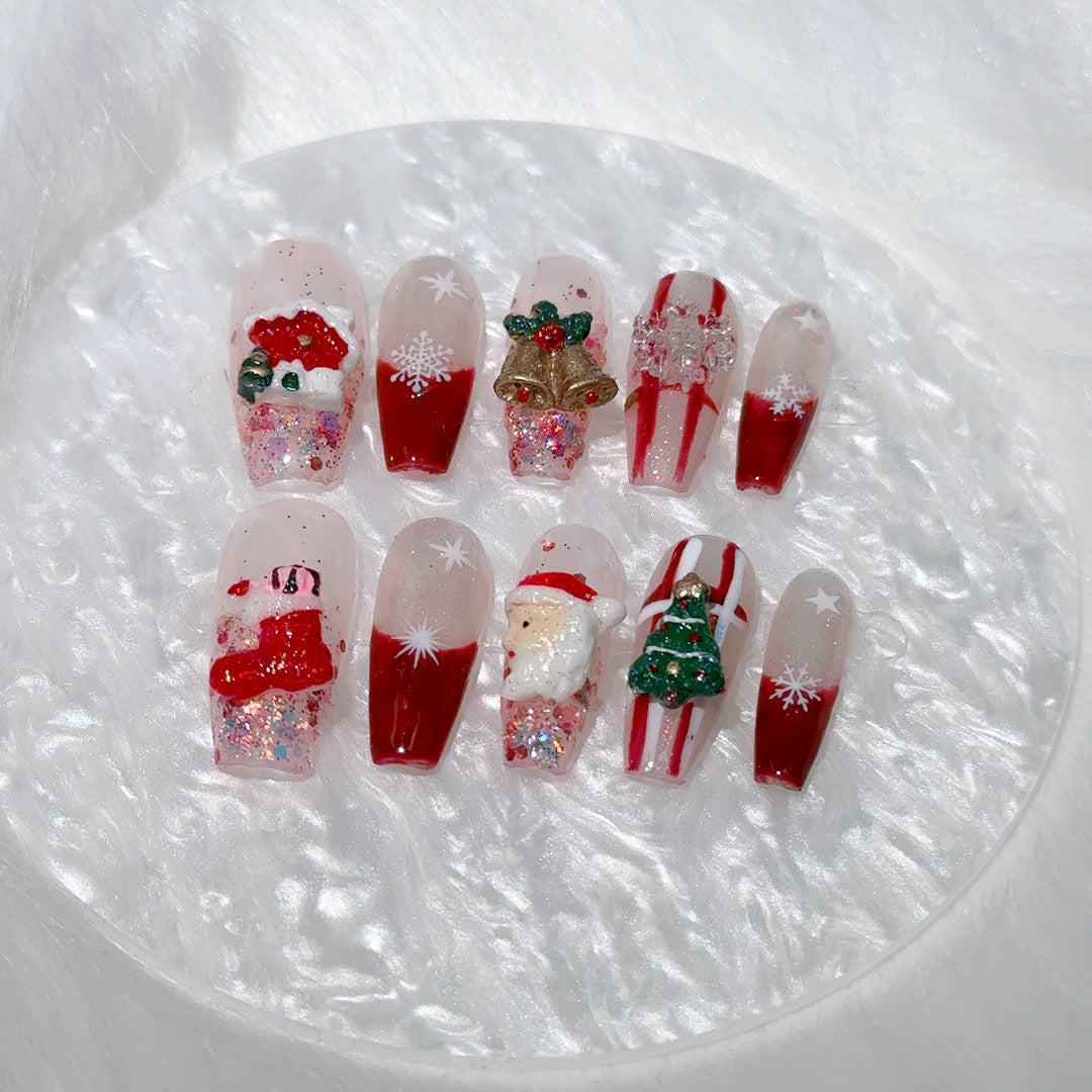 Romantic Surprises Handmade Christmas Series Wear Nail Detachable Nail Beauty