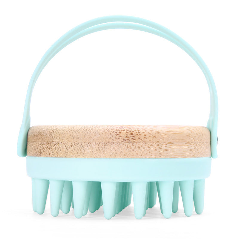 Environmentally Friendly Food Grade Silicone Bamboo Wood Shampoo Brush