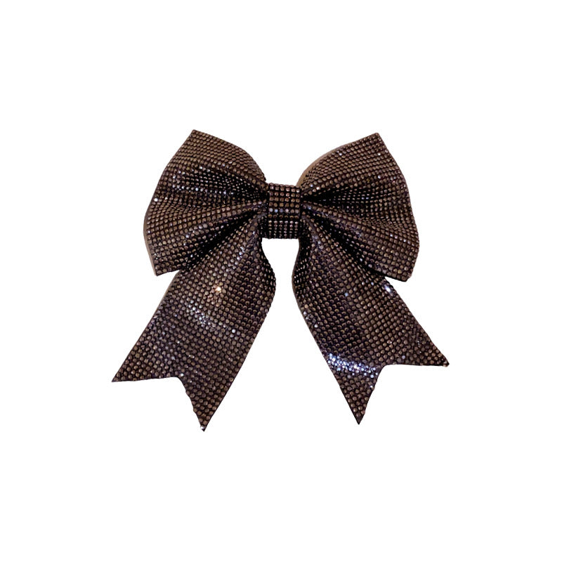 Super Fairy Full Diamond Bow Spring Clip Hairpin