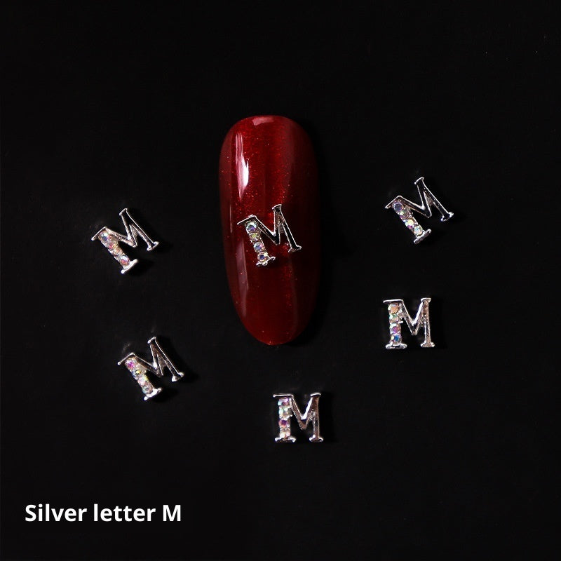 Cooc 26 Letter Alloy Nail Ornament Nail Crystal