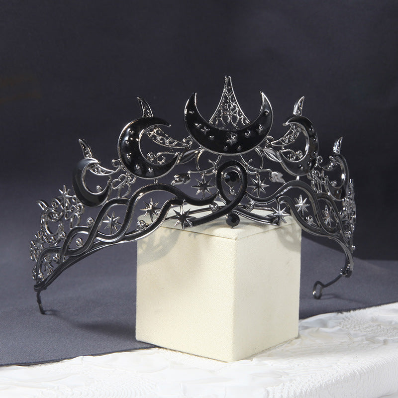 European And American Dark Crescent Shape Design Bridal Wedding Crown
