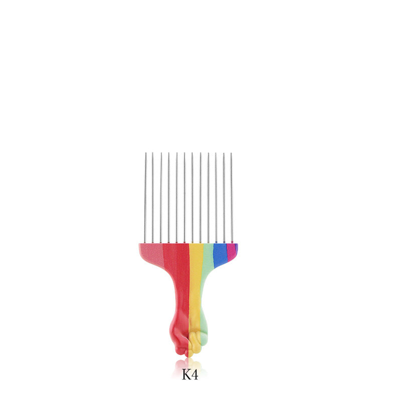 Men's Retro Oil Head Styling Comb Curly Hair Pick