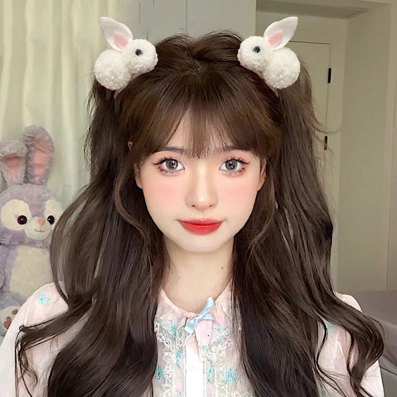 Cute Bunny Three-dimensional Barrettes Children's Plush Clip