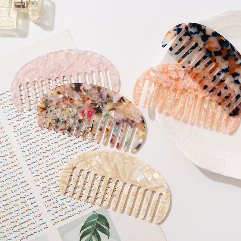 Women's Acetate Plate Semicircle Geometric Comb