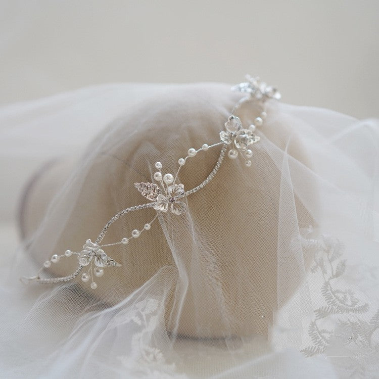 Korean Style Bridal Wreath With Long Hair
