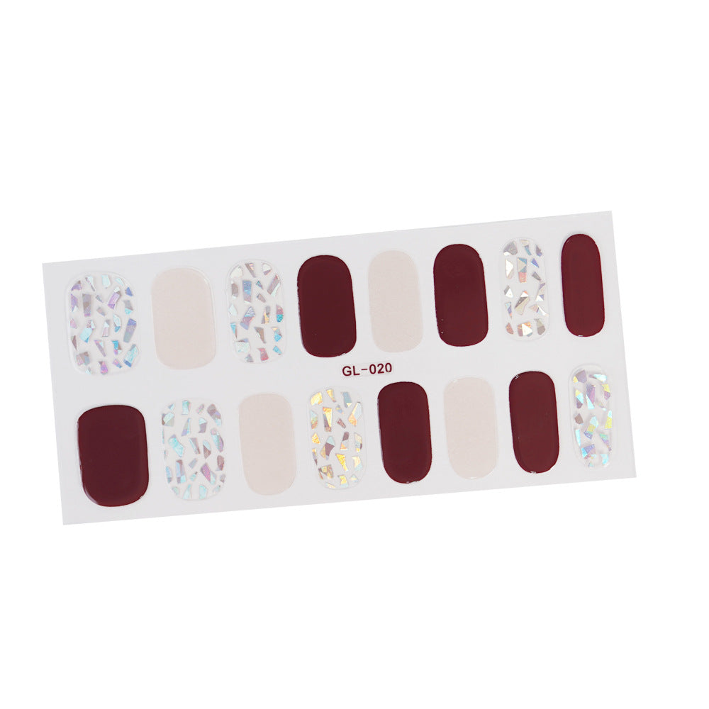Younail Bronzing Cat's Eye Letters Color Nail Polish Film Nail Stickers Full Stickers