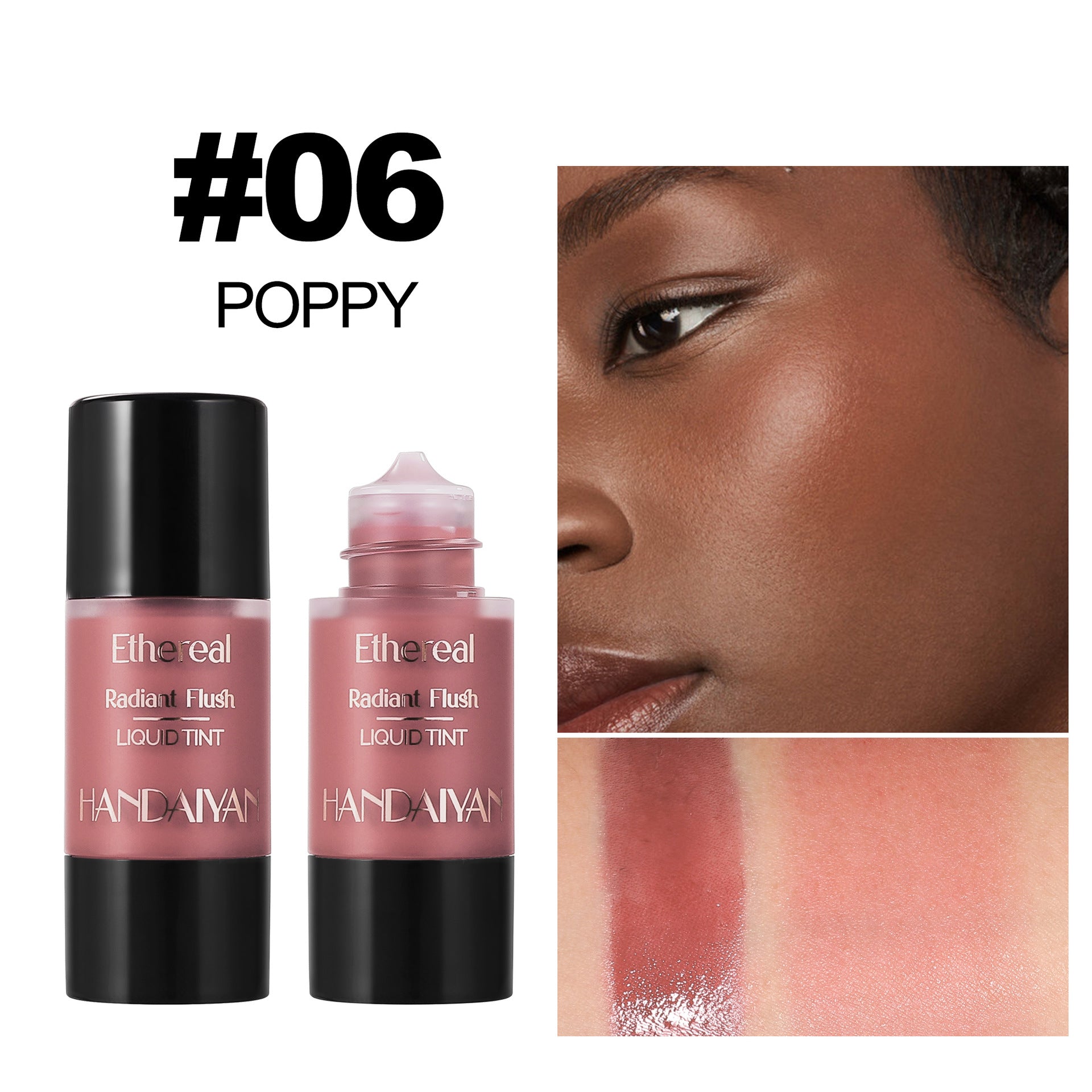 Handaiyan Liquid Blush Press Type 6 Colors Thin And Glittering
