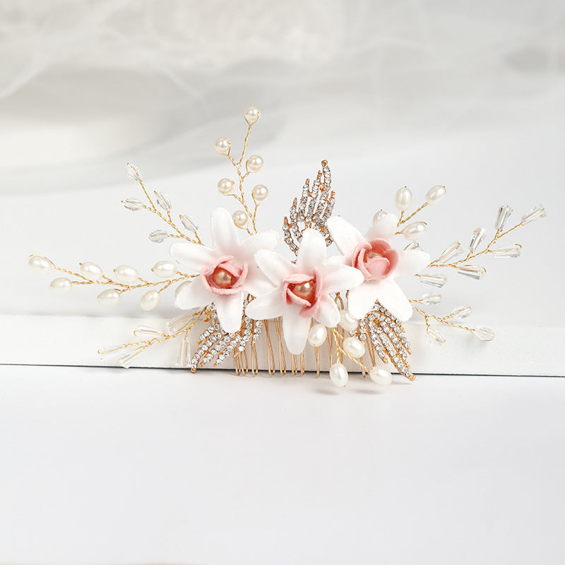 Fashion Temperament Handmade Crystal Flower Headdress