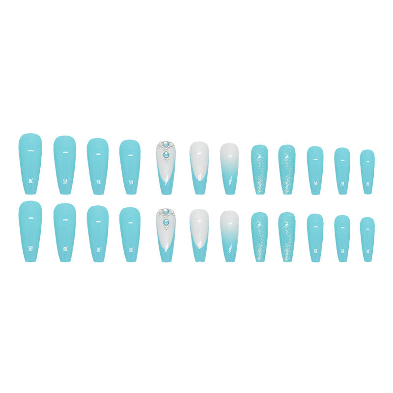 Solid Color Long Ballet Nail Diamond In The Debris Salt Sweet Girl Wear Nail