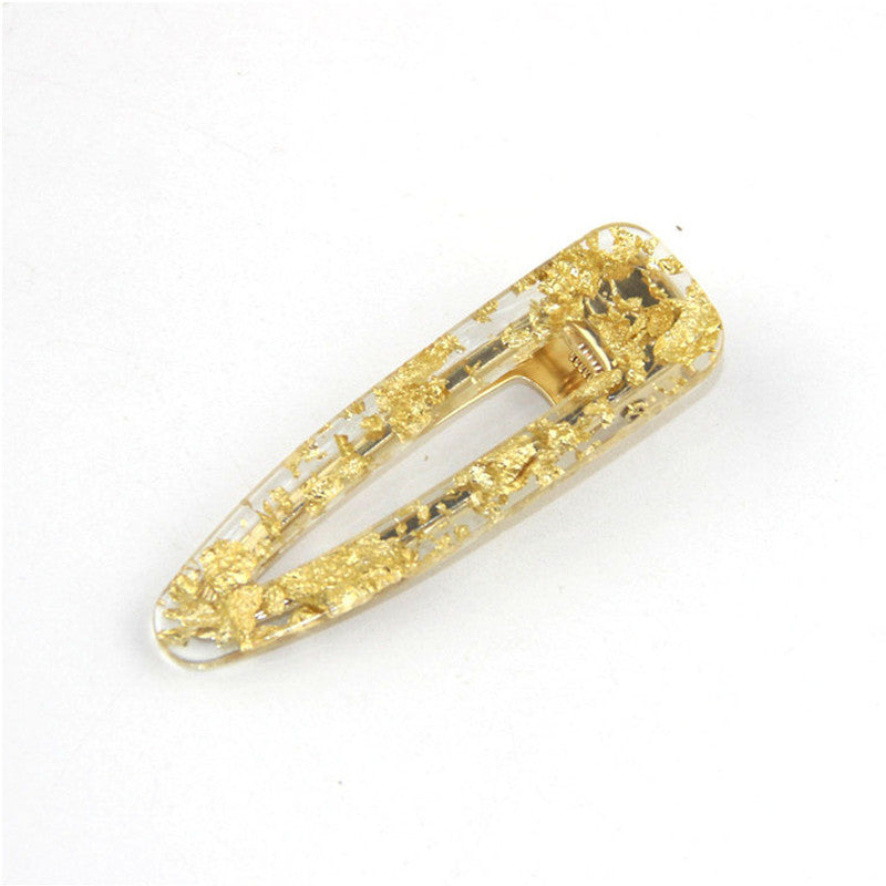 Japanese Retro Hollow Geometric Acrylic Bangs Clip