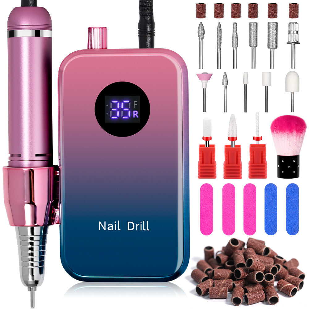 Nail Drill Portable Nail Polishing Machine Long Standby Rechargeable High Power