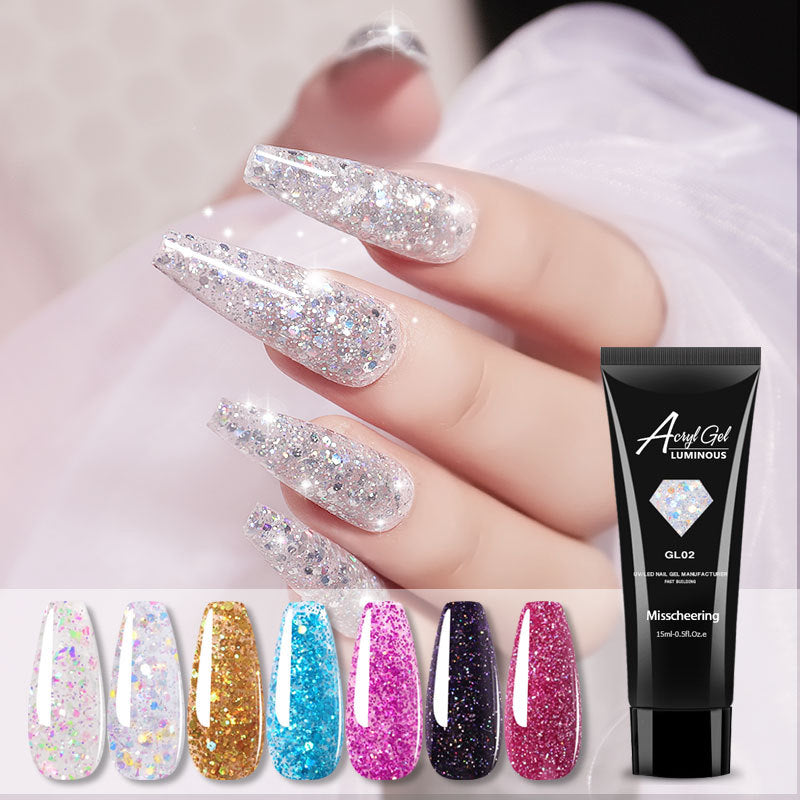 Acryl Gel Glitter Nail Extension Gel Painless and Rapid Nail Extension
