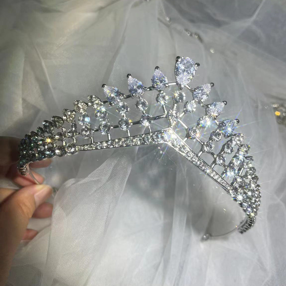 Zirconia Bridal Crown Queen Alloy Wedding Wear