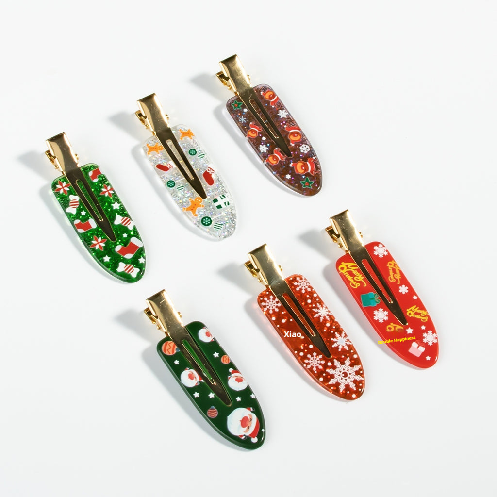Christmas Themed Elk And Bear Cookie Hair Clips