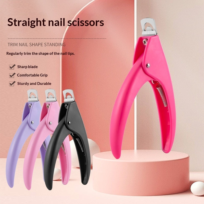 Crystal Light Therapy Extension Shaping Scissors Fake Nail Clippers Nail File Straight Scissors Manicure Tools