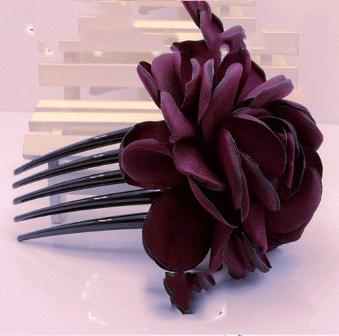 Fabric Burning And Ironing Edge Flower Hair Comb Five Teeth