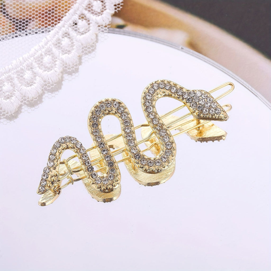 South Korea Vintage Court Rhinestone Snake Barrettes