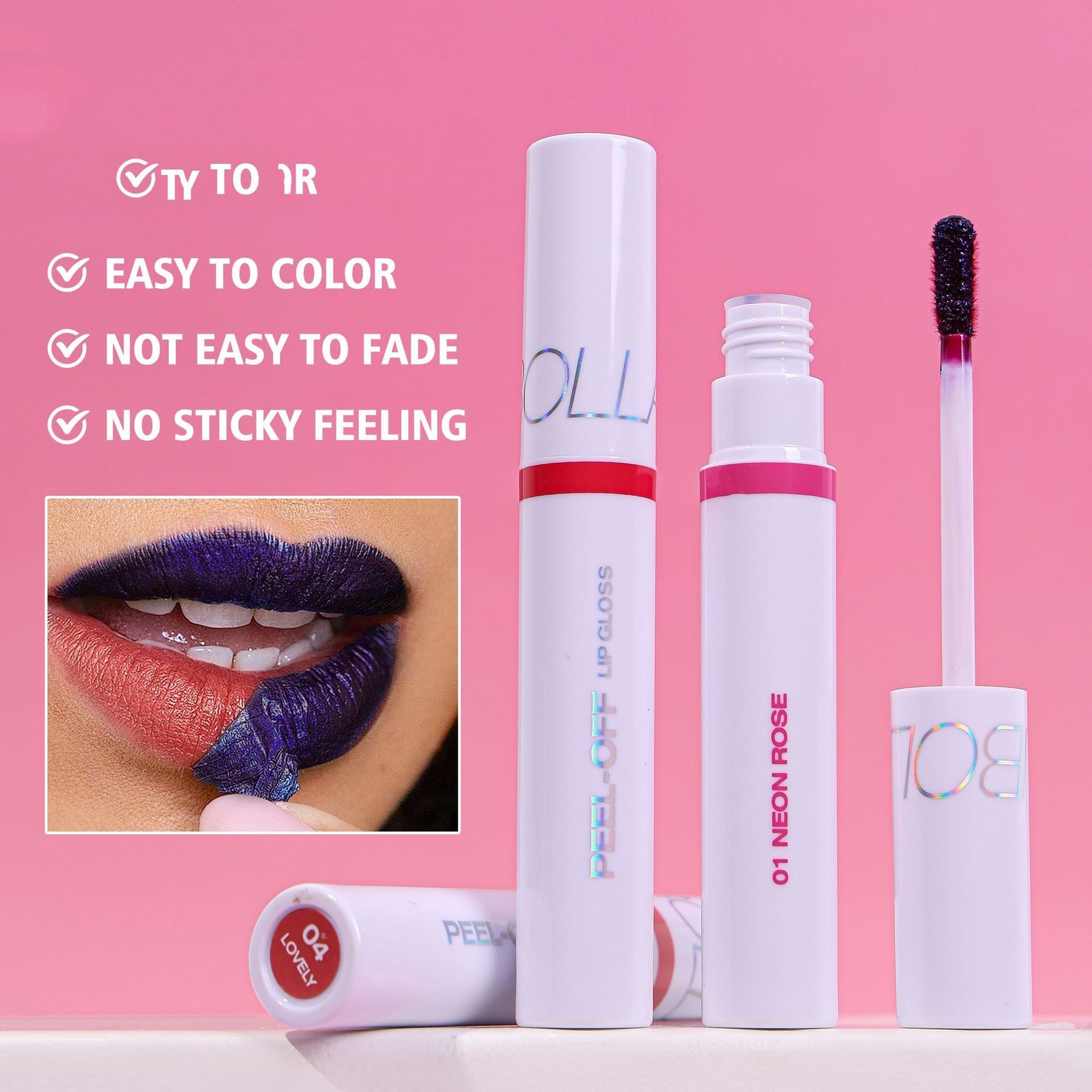 Tearing Type Lip Gloss Matte Finish Universal For Skin Type