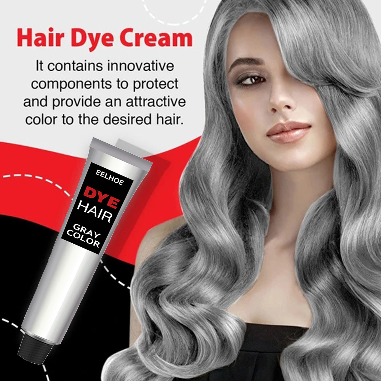 Eelhoe Easy To Color Hair Care Long-lasting Mild Hair Gray Hair Hairdressing Agent