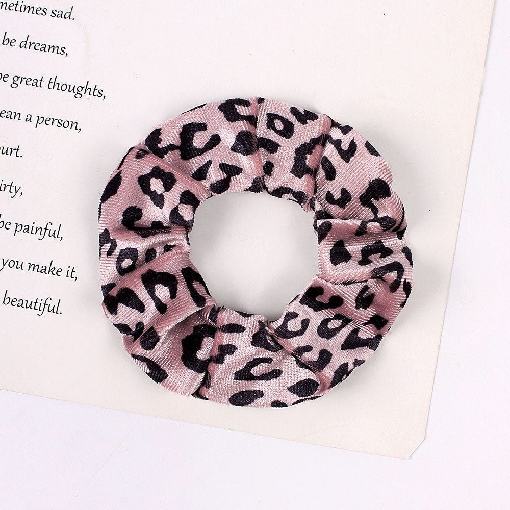 Leopard Flannel Large Intestine Hair Tie