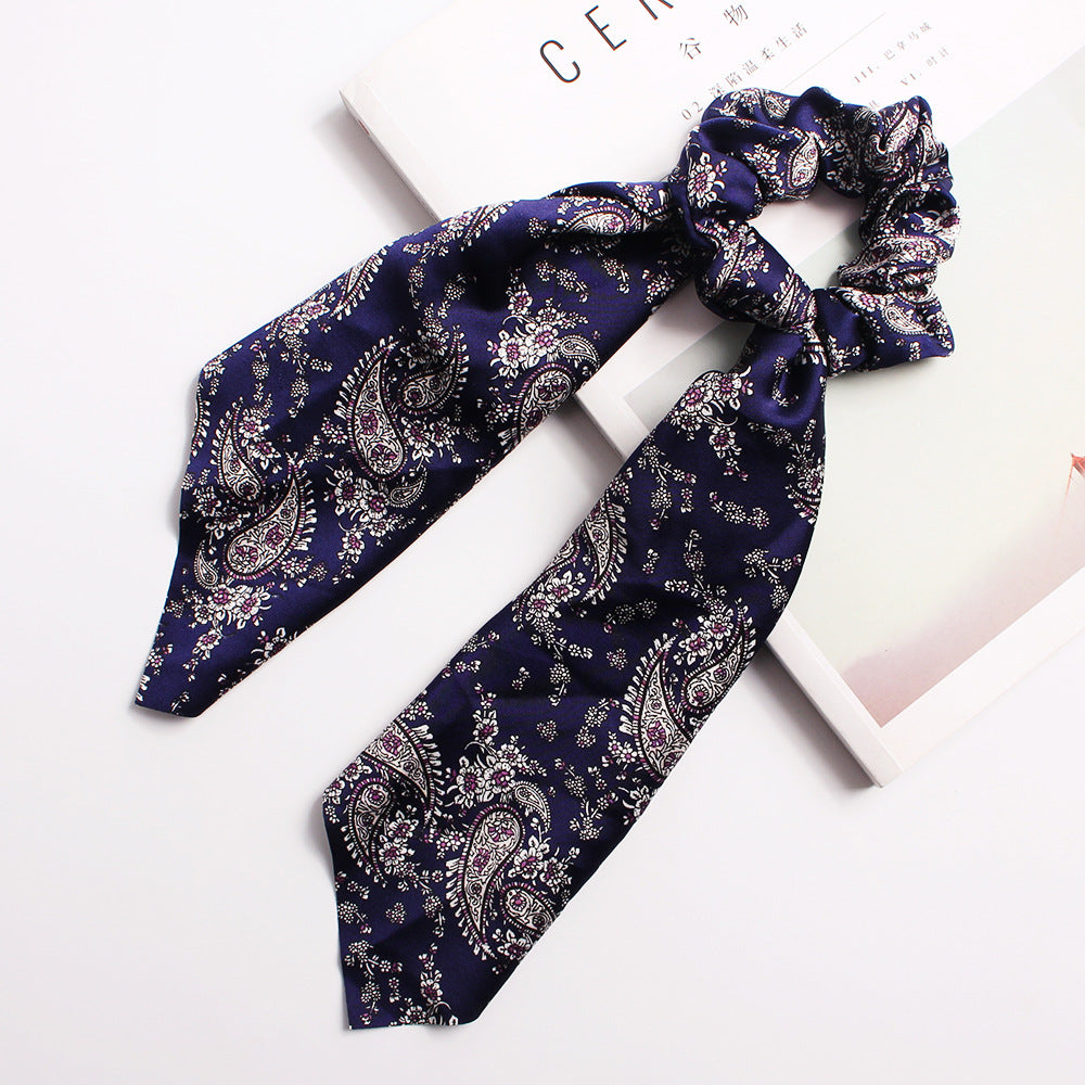 Ribbon Ponytail Printed Large Intestine Hair Tie