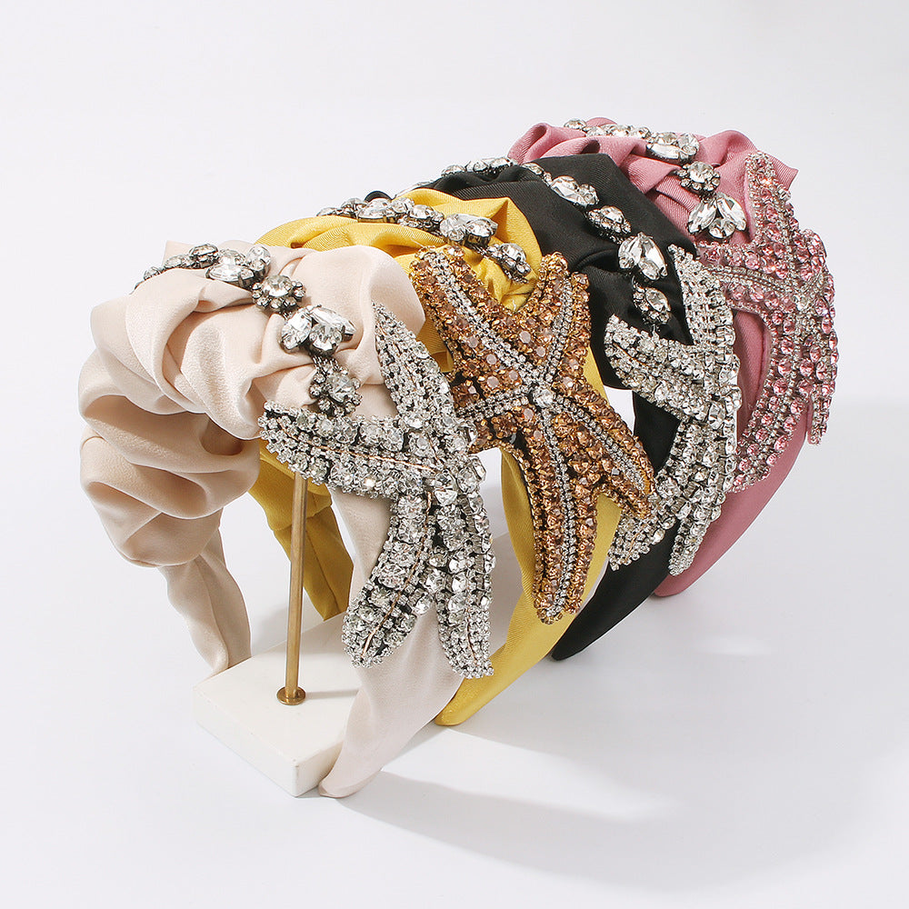 Exaggerated Personality Starfish Headband Fabric Retro Light Luxury Hair Accessories