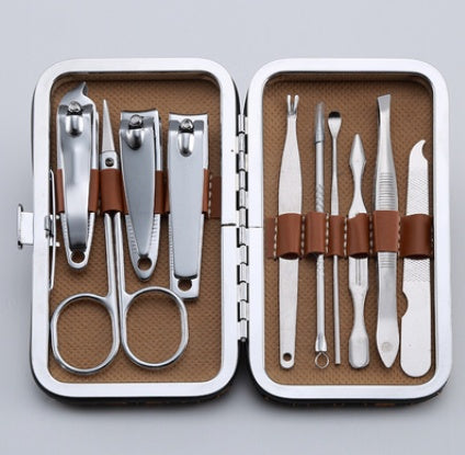 Nail Glue+Stainless steel nail clipper set+Six-sided Polishing Nail Tool+Nail rubber baking lamp