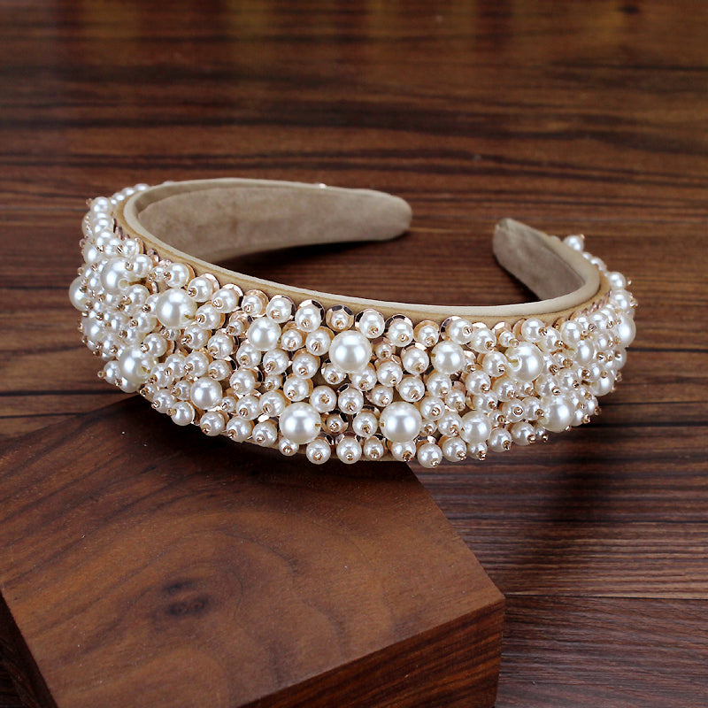 Hand-nailed pearl all-match headband