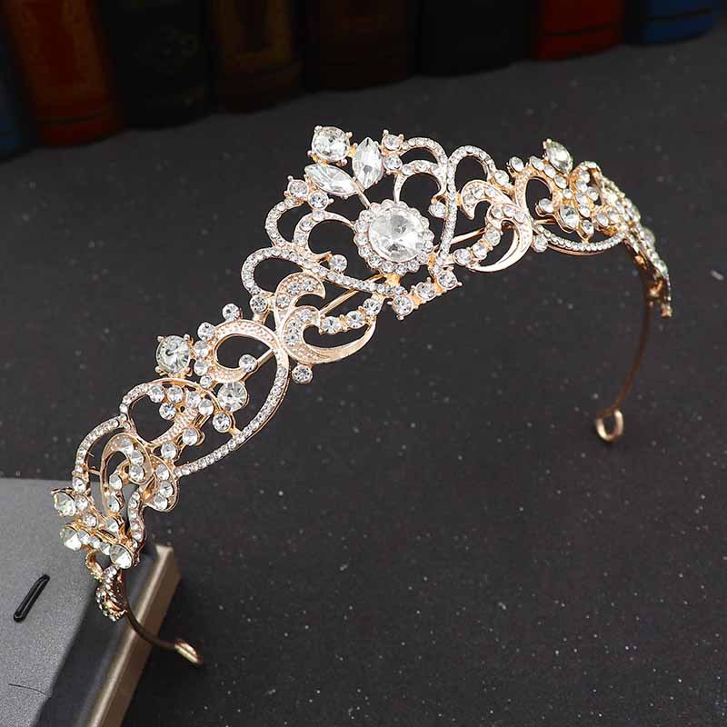 Alloy Rhinestone Crown Wedding Dress Headband