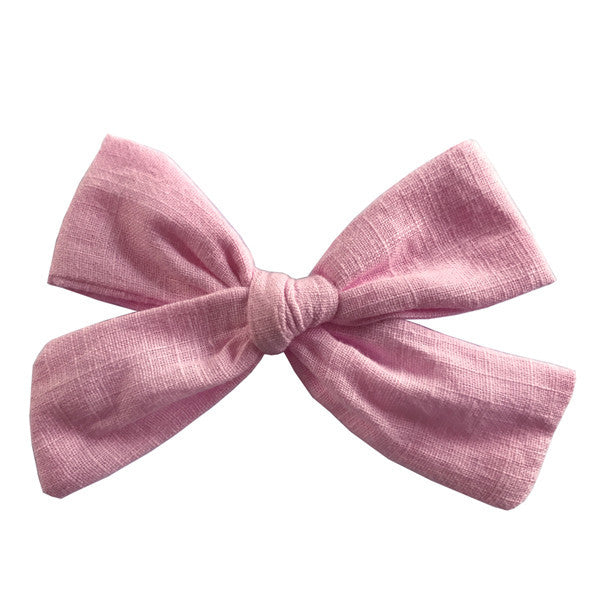 Cotton and linen bow hairpin