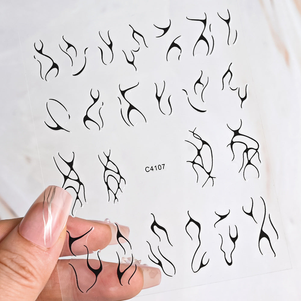 Simple And Irregular Line Nail Sticker