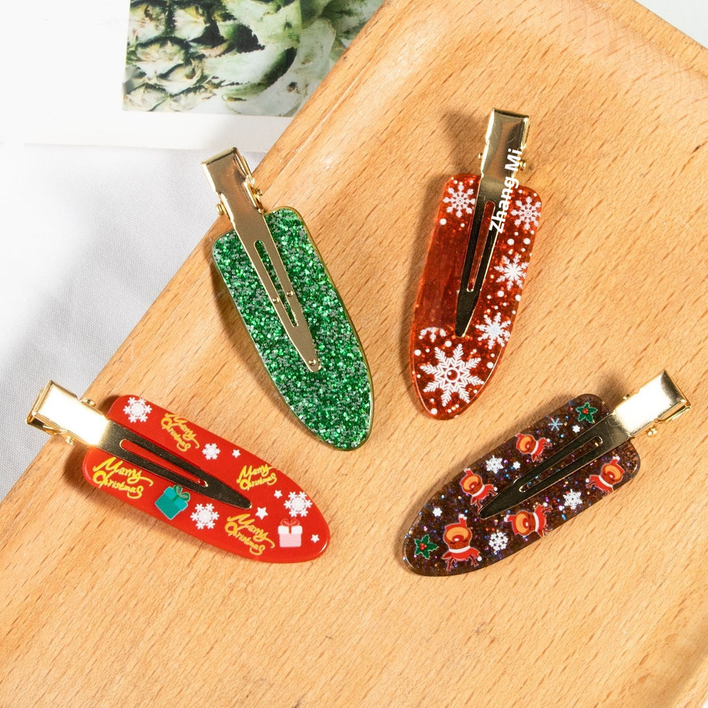 Christmas Themed Elk And Bear Cookie Hair Clips