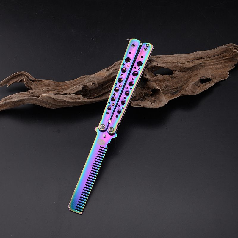 Folding Butterfly Comb Knife Stainless Steel Practice