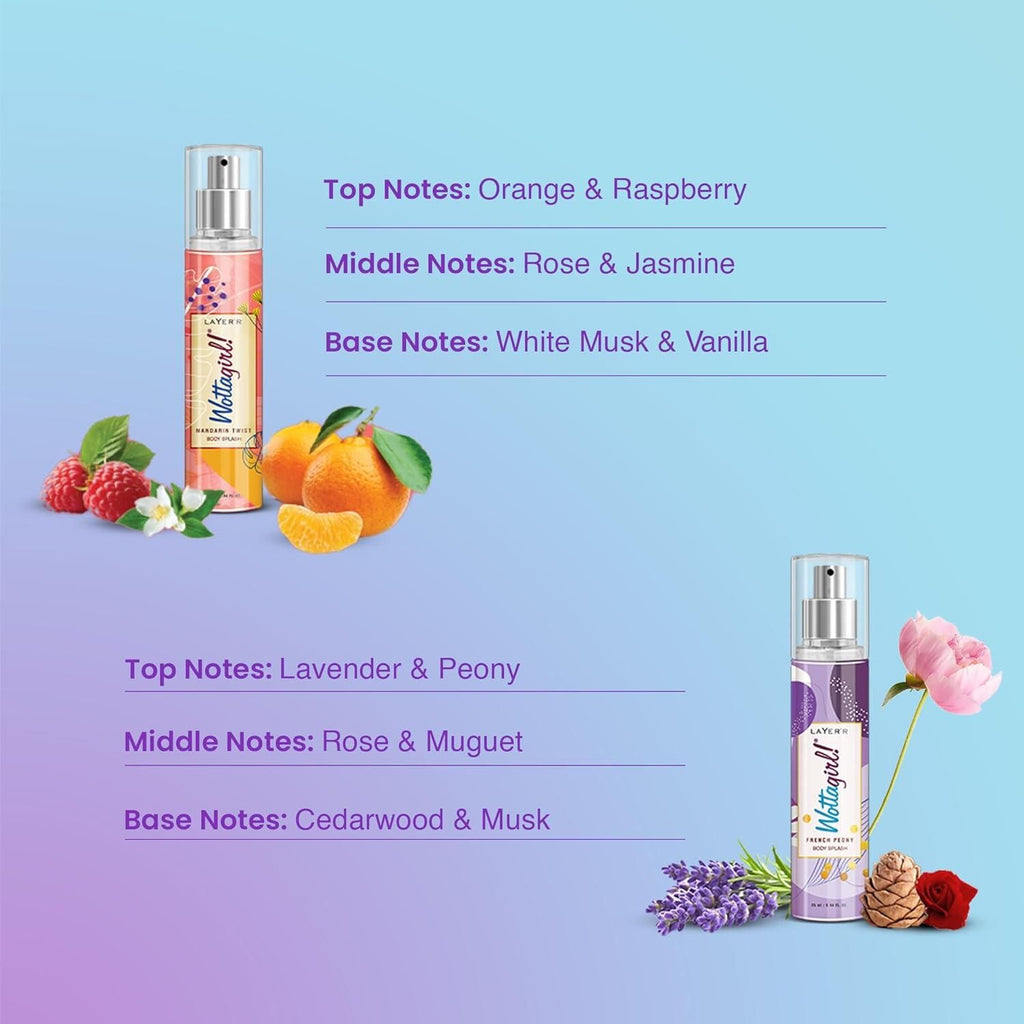 Layer'r Wottagirl Wood Body Splash Spray For Women (25ML) Pack of 4