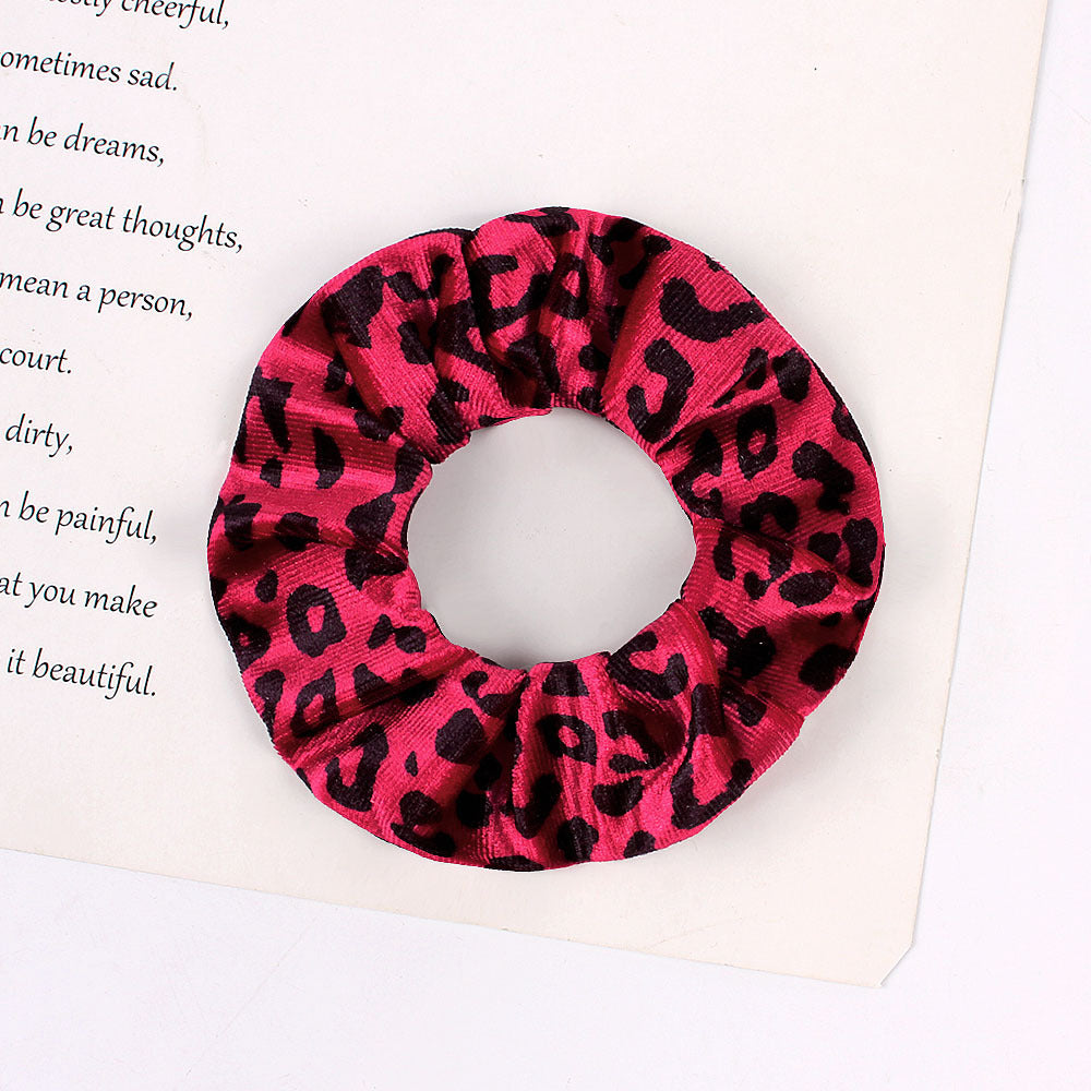Leopard Flannel Large Intestine Hair Tie