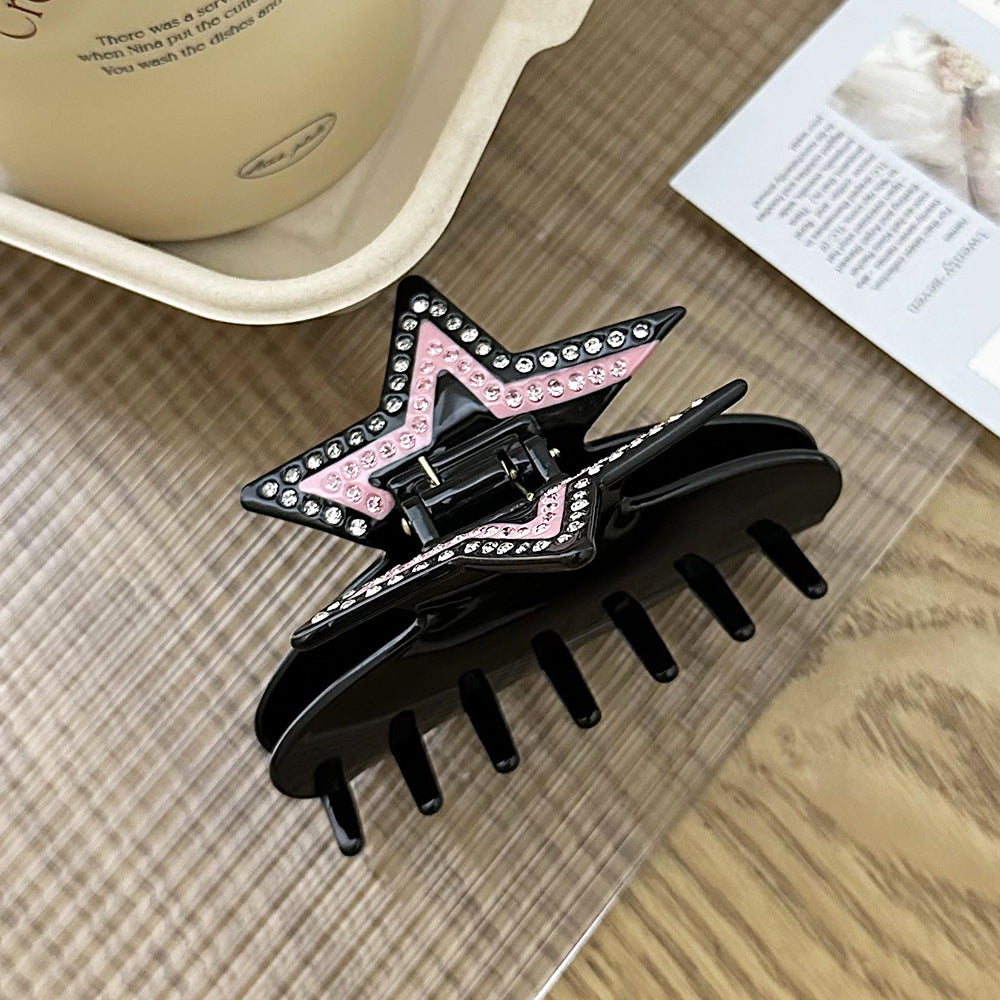 Real Acetic Acid Grip Night Elf Rhinestone Butterfly French Diamond Shark Clip