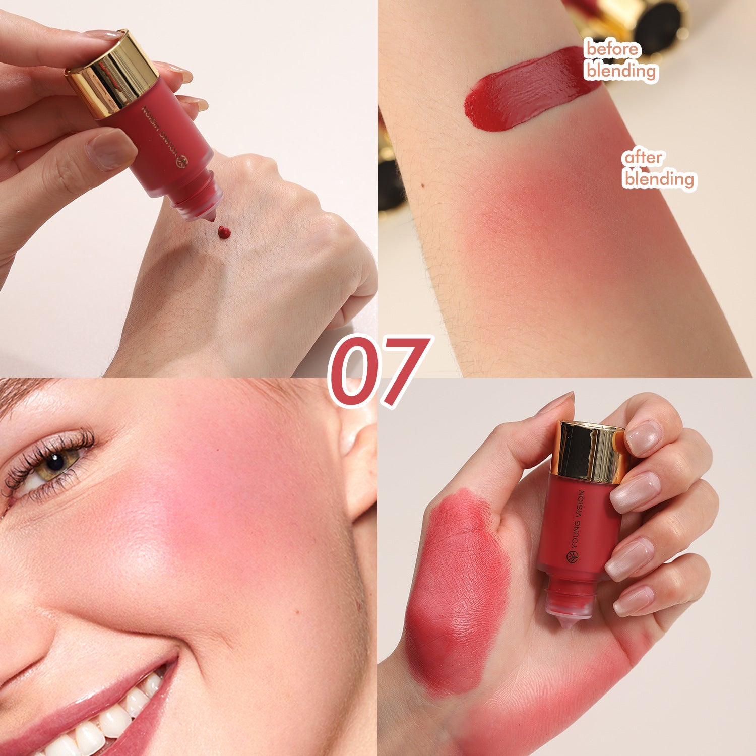 Young Vision Women's Fashion Silky Natural Dropper Liquid Blush