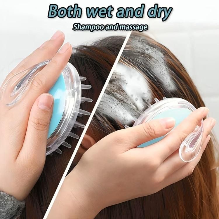 Hair Scalp Massager Shampoo Brush Head Massage Soft Silicone Bristles And Remove Dandruff Growth Deep Cleaning (Pack of 1)Ã¯Â¿Â½
