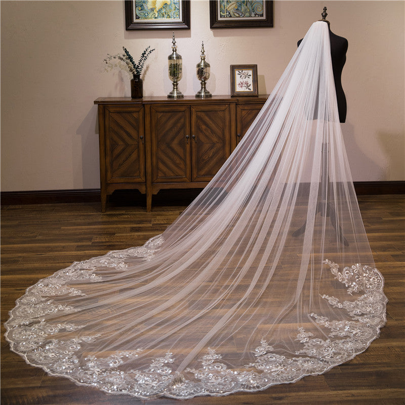 Wedding Accessories Studio Photography Broadband Hair Comb  Long Sequins Lace