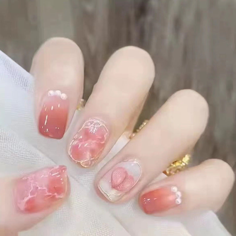Peach Heart False Nail Small Love Nail Piece