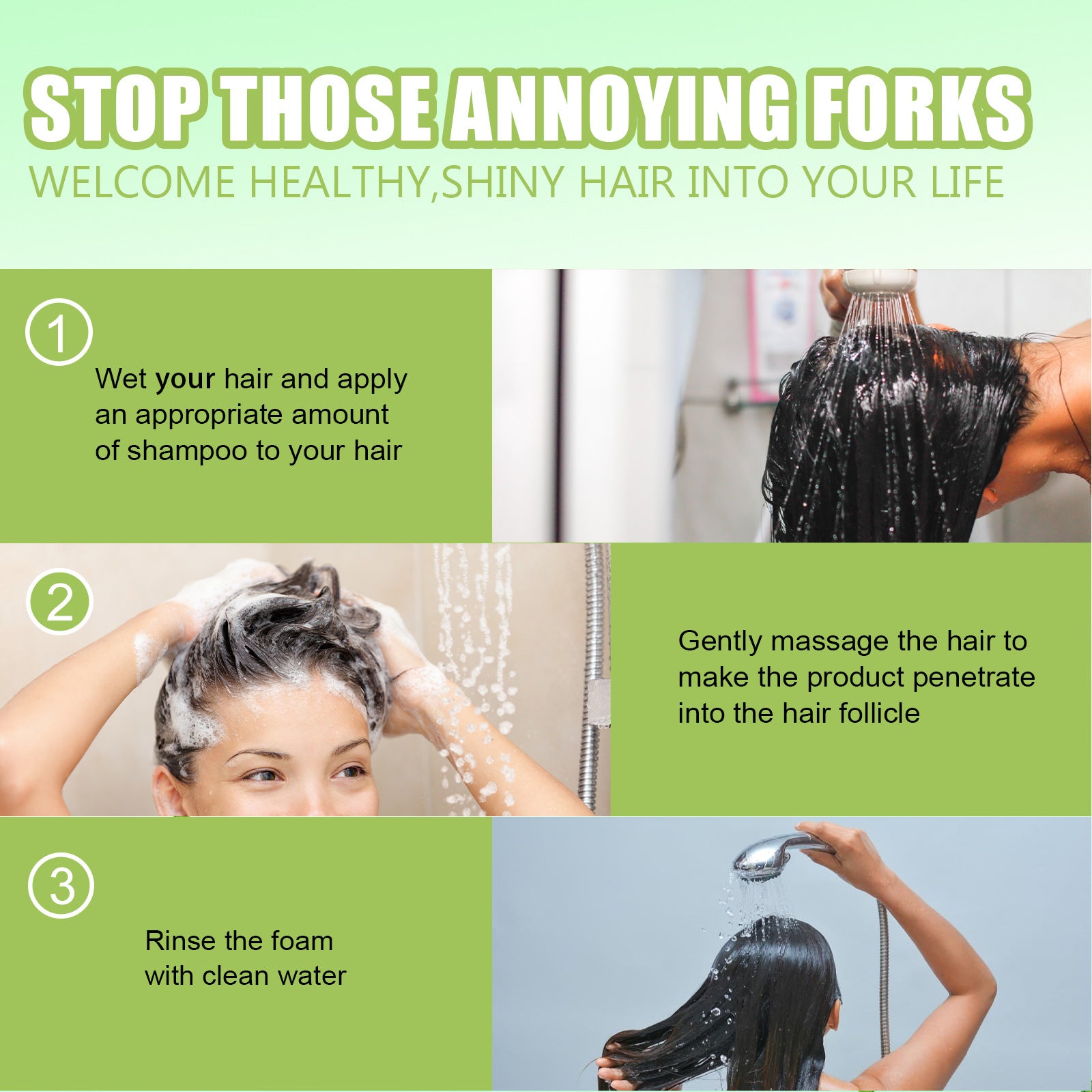Eelhoe Rosemary Mint Shampoo Moisturizing Supple Hair Repair Dry Frizz Refreshing Shampoo Hair Care