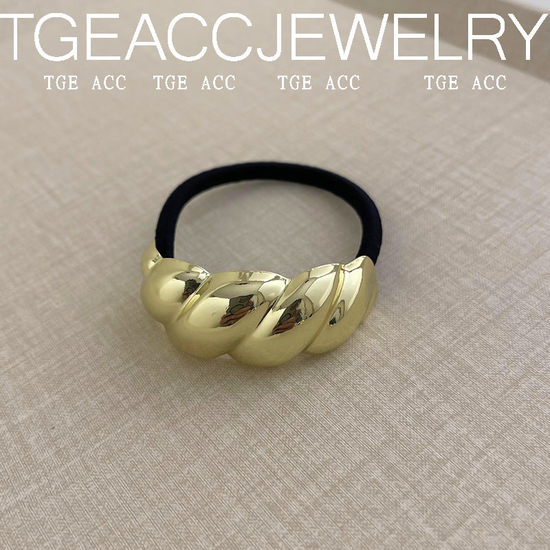 European And American Cold Style Geometric Metal Concave-convex Stretch Retro Head Rope