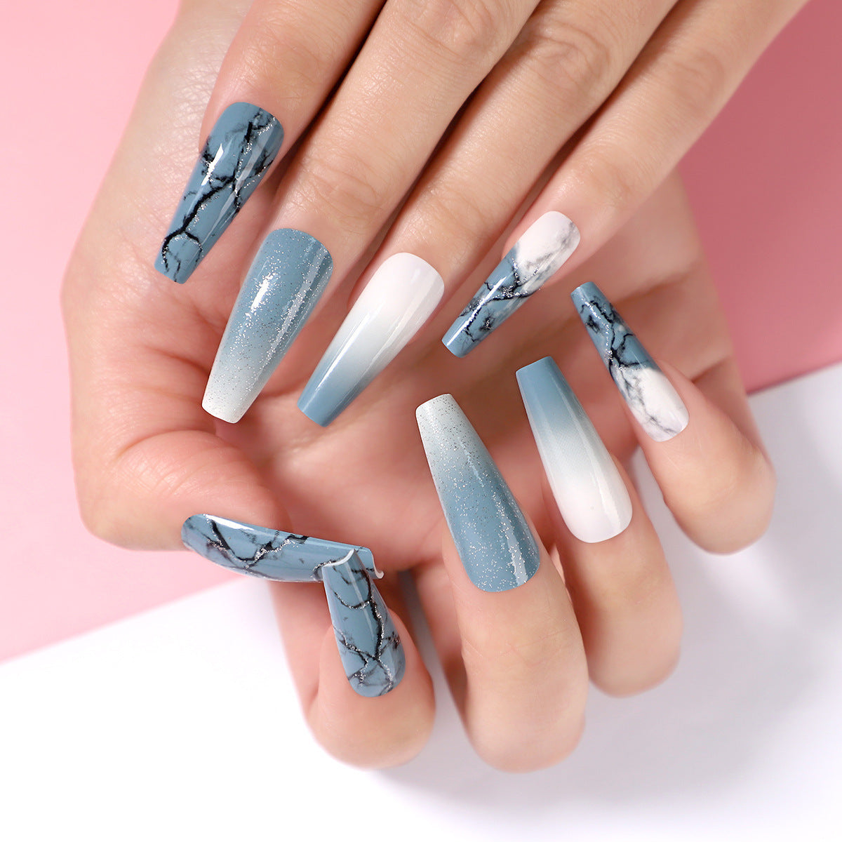 Marble Stick-on Crystals Wear Nail Polish