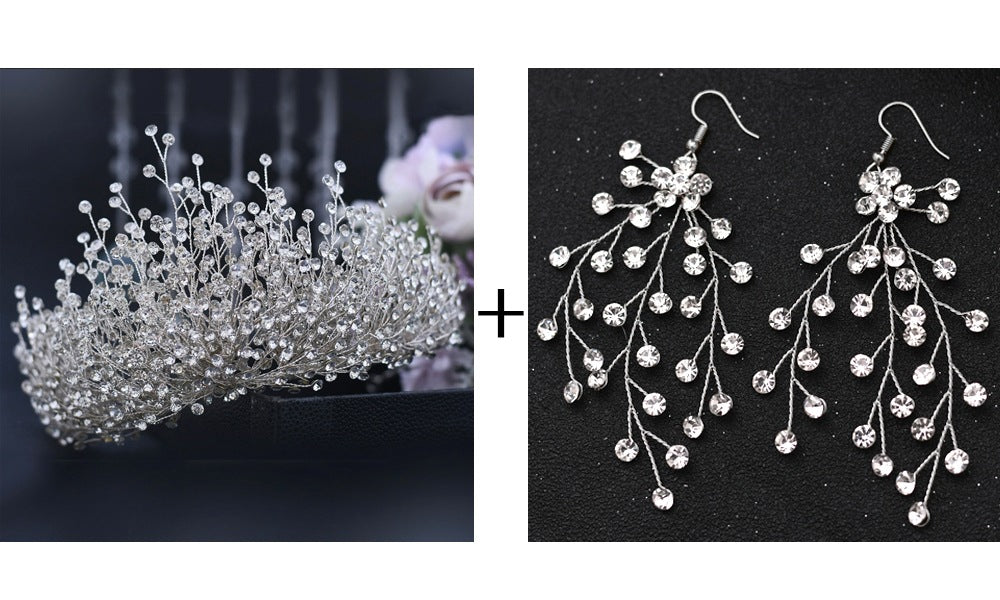 European And American Wedding Dress Big Crown Headdress