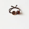 Leopard print round bead hair rope