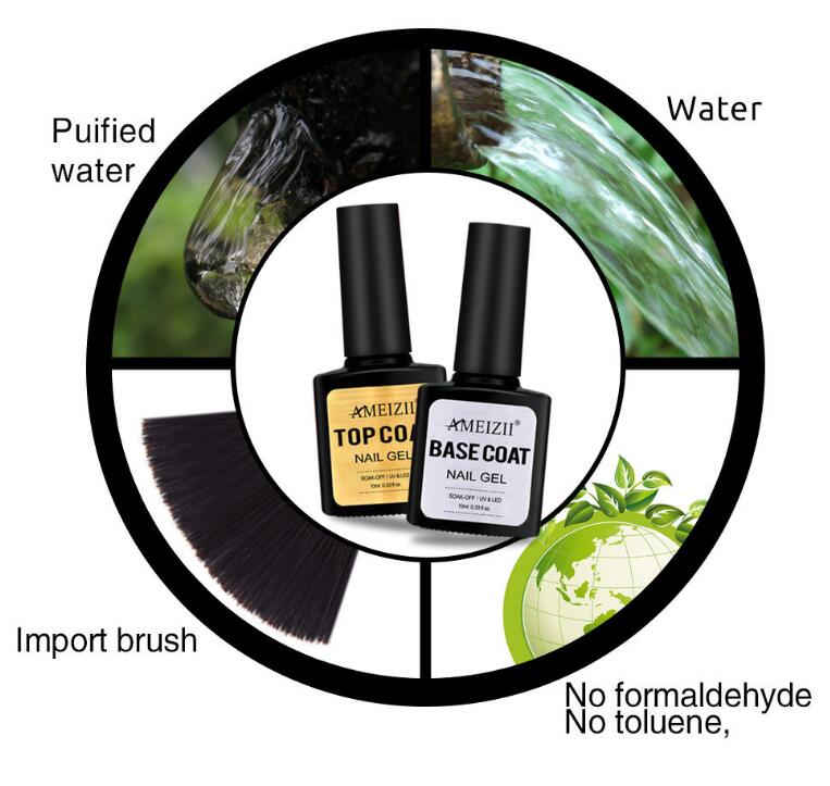 Ameizii Nail polish super bright disposable seal layer removable adhesive bond