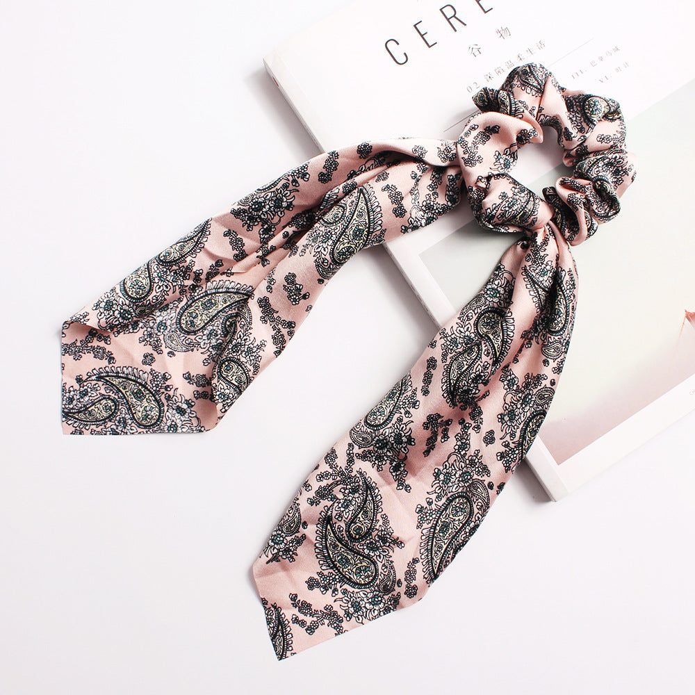 Ribbon Ponytail Printed Large Intestine Hair Tie