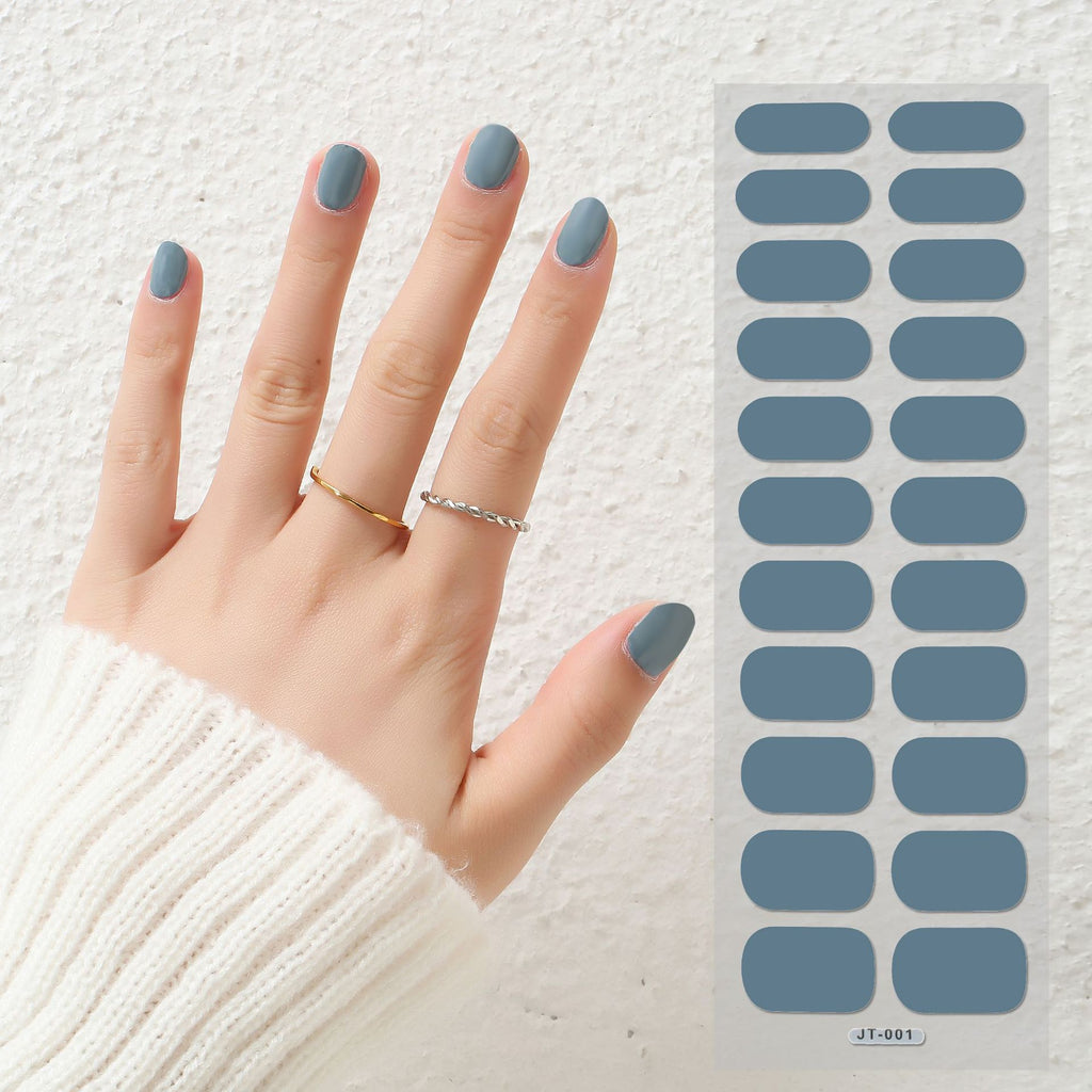 Foreign Trade Wholesale 22 Refers To Solid Color Semi-curing Gel Gel Nail Sticker Uv Phototherapy Semi-curing Nail Sticker Factory